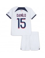 Paris Saint-Germain Danilo Pereira #15 Venkovní dres pro děti 2023-24 Krátký Rukáv (+ trenýrky)